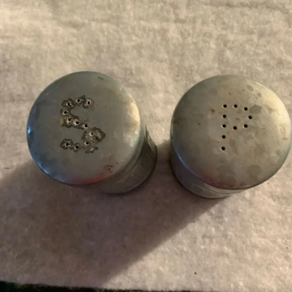 Aluminum Salt & Pepper Shakers Vintage Look